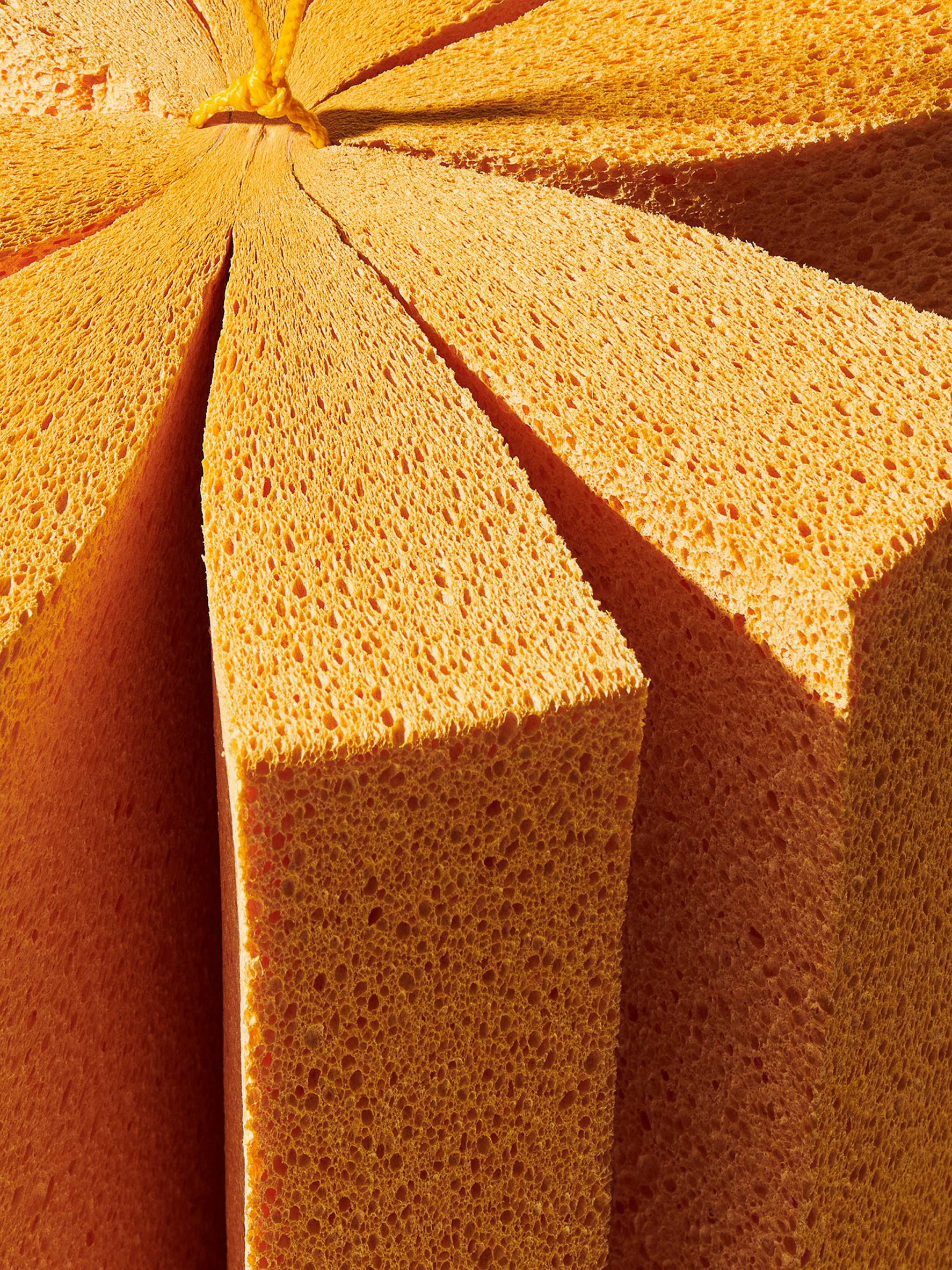 Close-up of expanded cellulose foam sheets
