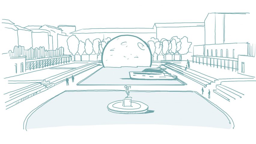 Illustration of the Mooring by the Moon installation