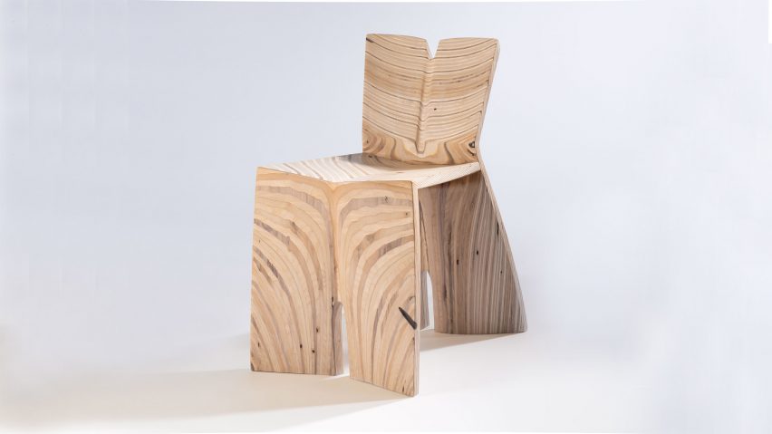 Photo of wooden chair by Yuxuan Huang Studio