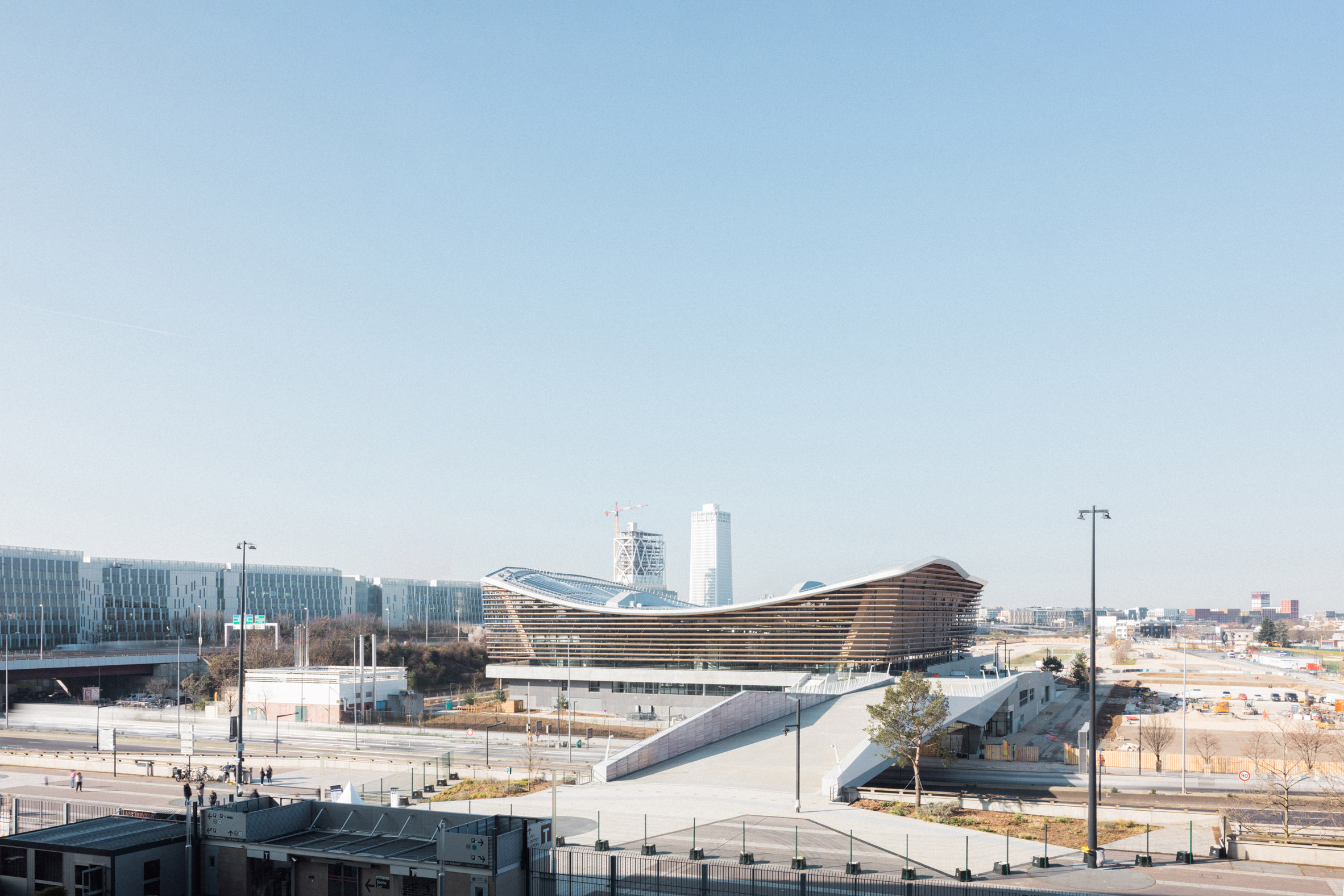Exterior of the Aquatics Centre for the Paris 2024 Olympic Games