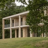 Concrete columns frame Bury Gate Farm house by Sandy Rendel Architects