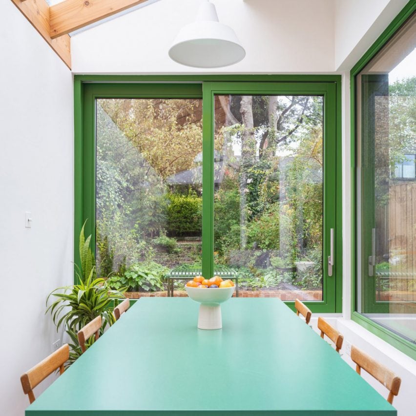 Nine home interiors brightened with colourful window frames