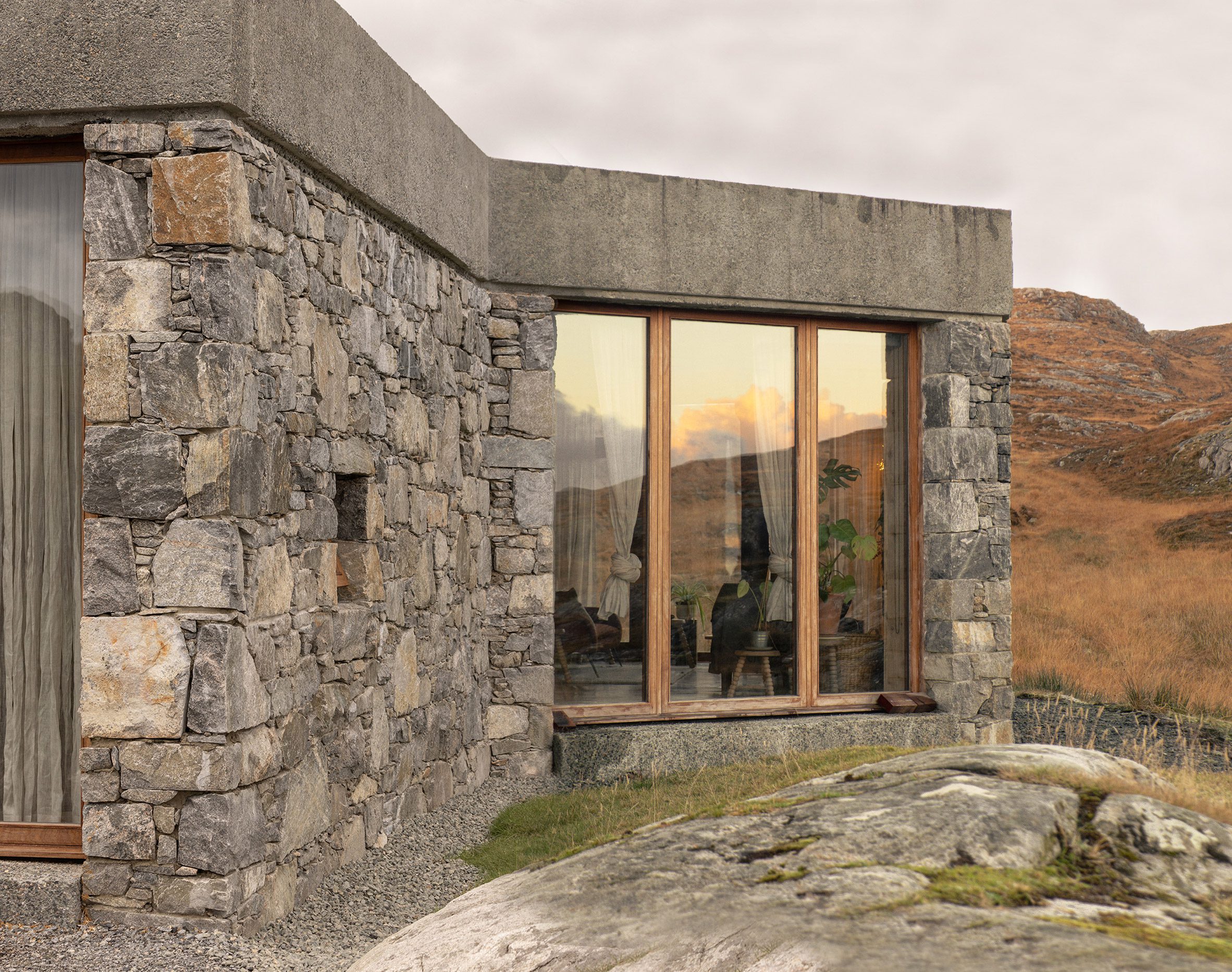 Stone exterior of a house in Scotland by Izat Arundell