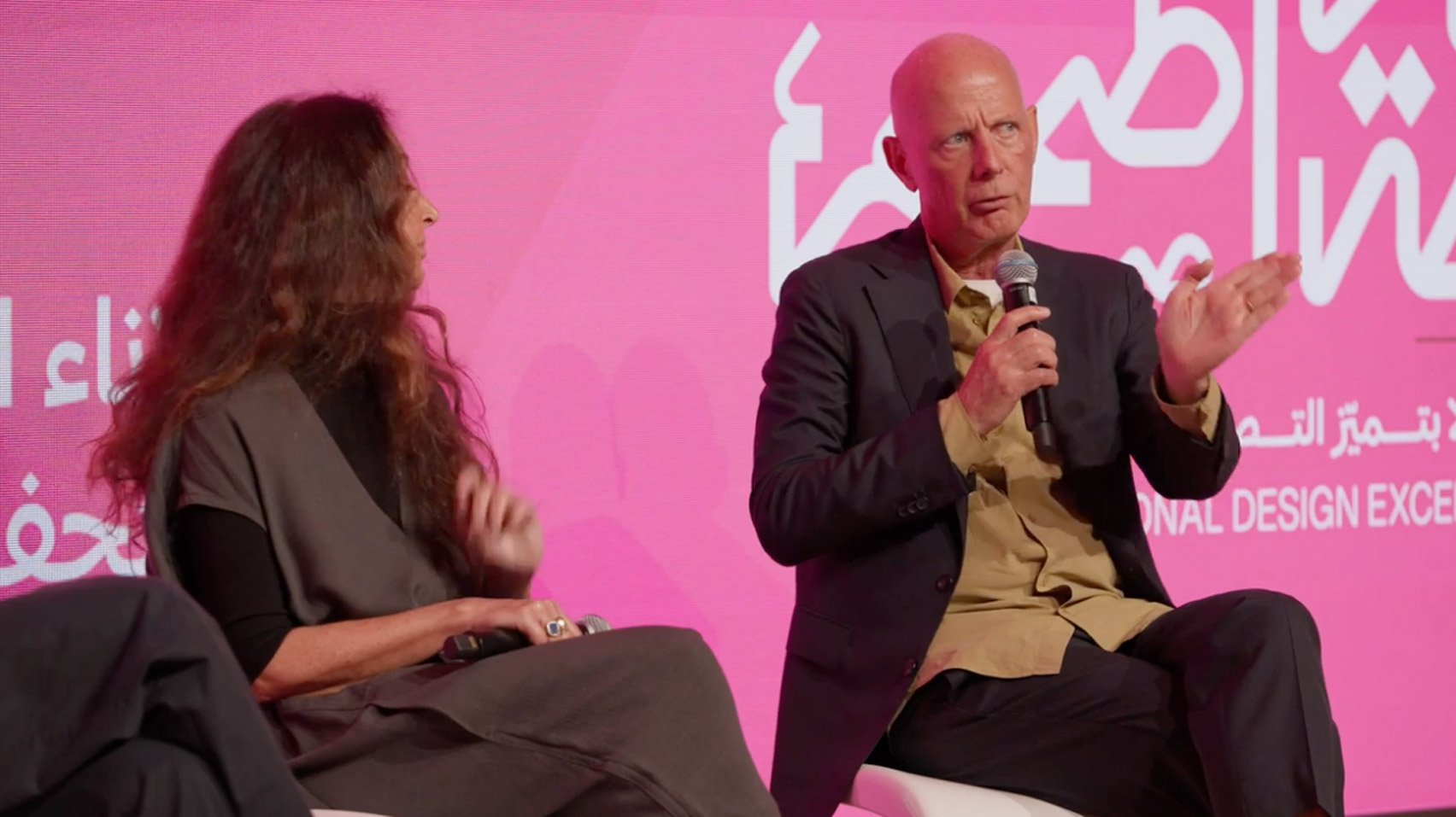 Video still of Ben van Berkel speaking at the Design Doha Forum