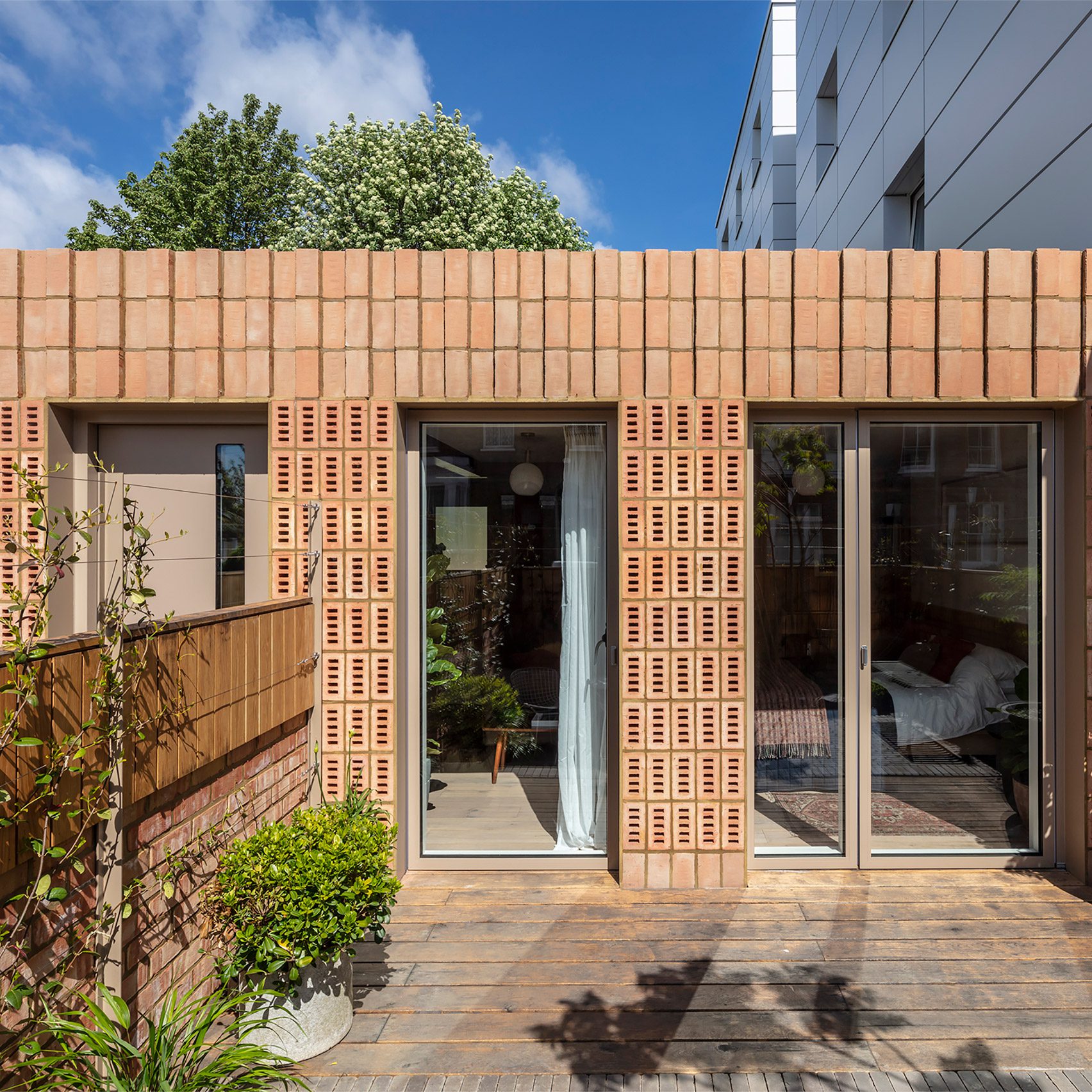 Exterior of Perforated House by Novak Hiles Architects