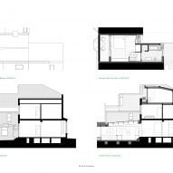 Plans and sections of Aden Grove by Emil Eve Architects