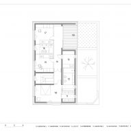 First floor plan of Frame house by OFIS Arhitekti