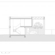 Section drawing of Frame house by OFIS Arhitekti