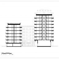 Section drawing of Harriet Hardy House by Mae Architects