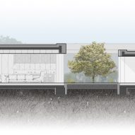 Section drawing of House of Grid by BEEF Architekti