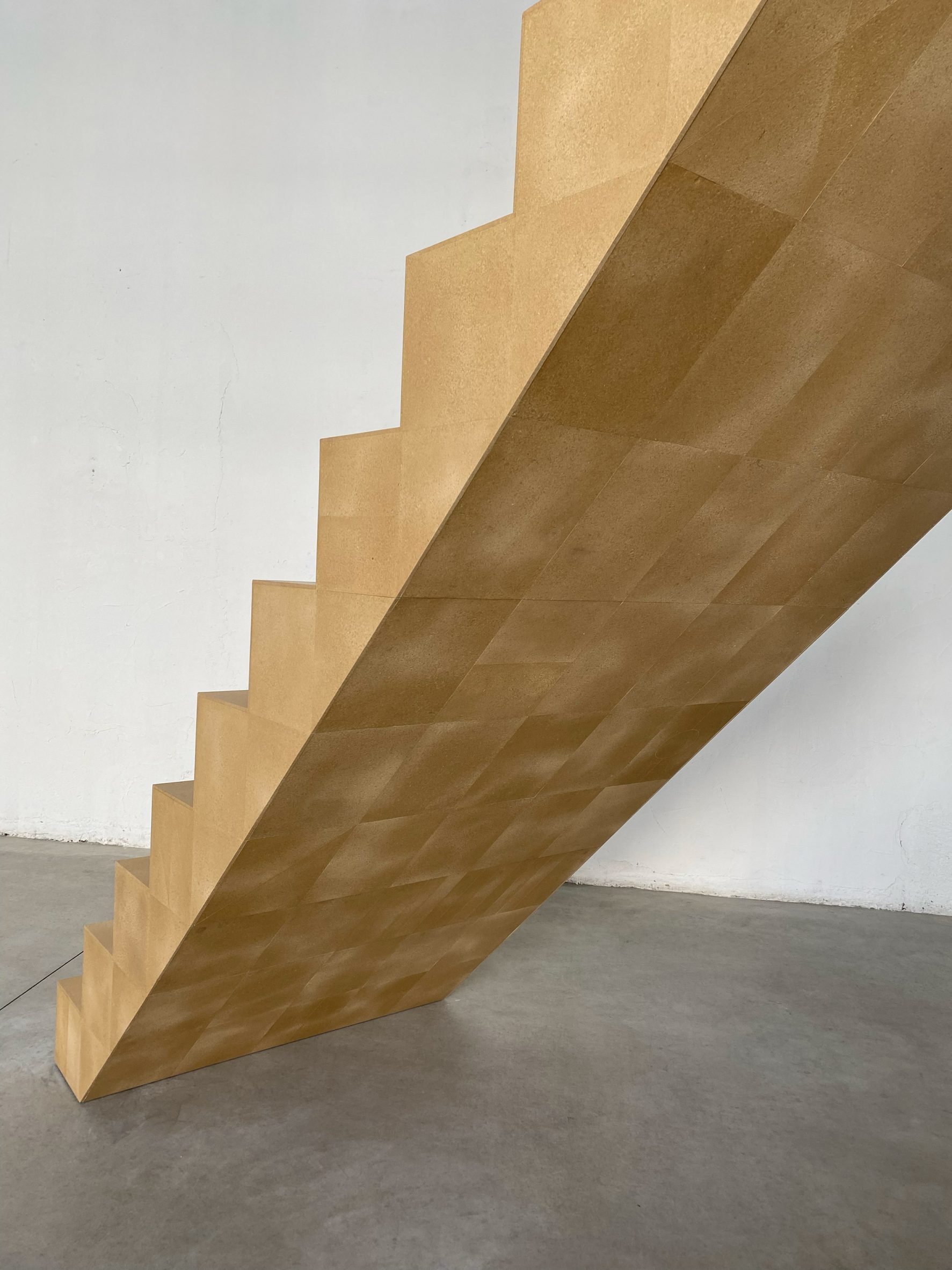 The staircase installation leads to nowhere