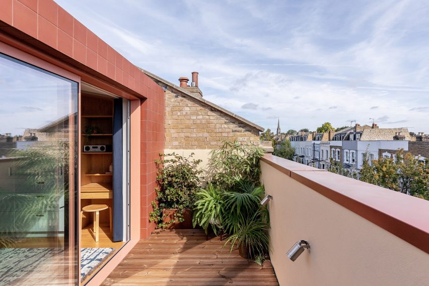Roof terrace within residential extension by Emil Eve Architects