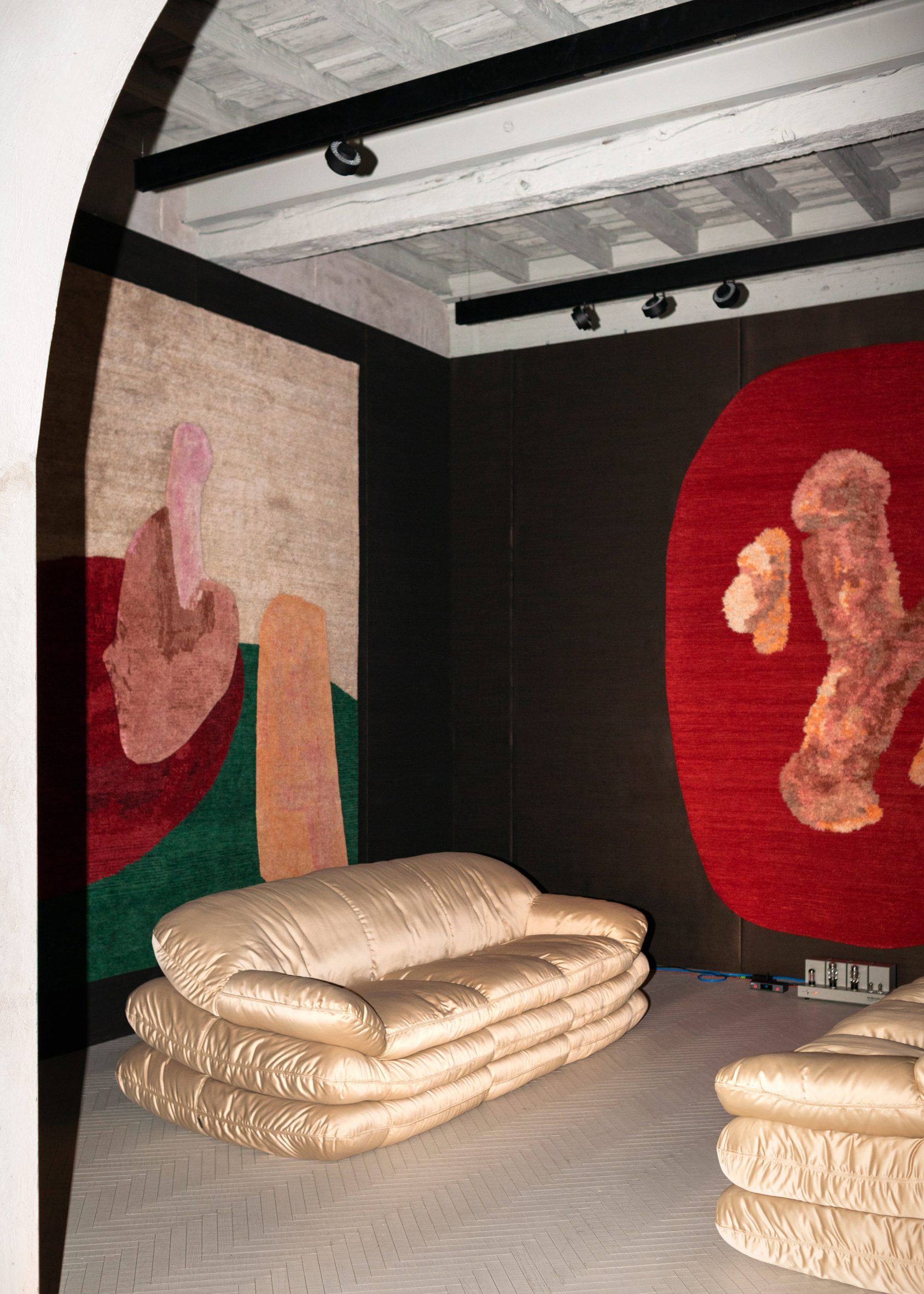 Sofas and rugs by Faye Toogood in Rude Arts Club exhibition at Milan design week 2024