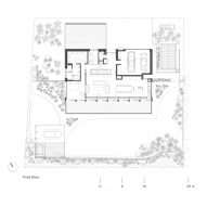 Ground floor plan of Uetikon villa by Pérez Palacios Arquitectos Asociados