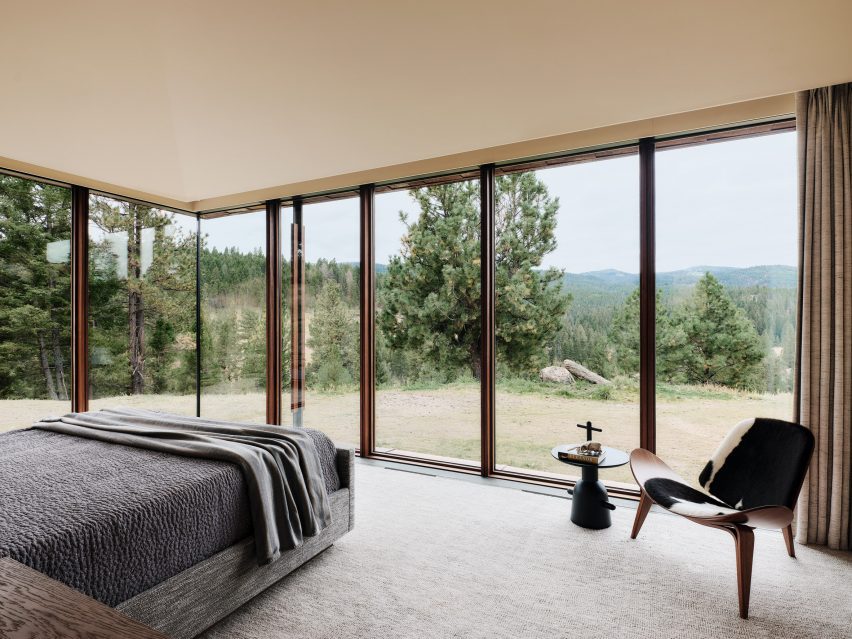 Bedroom with floor-to-ceiling windows