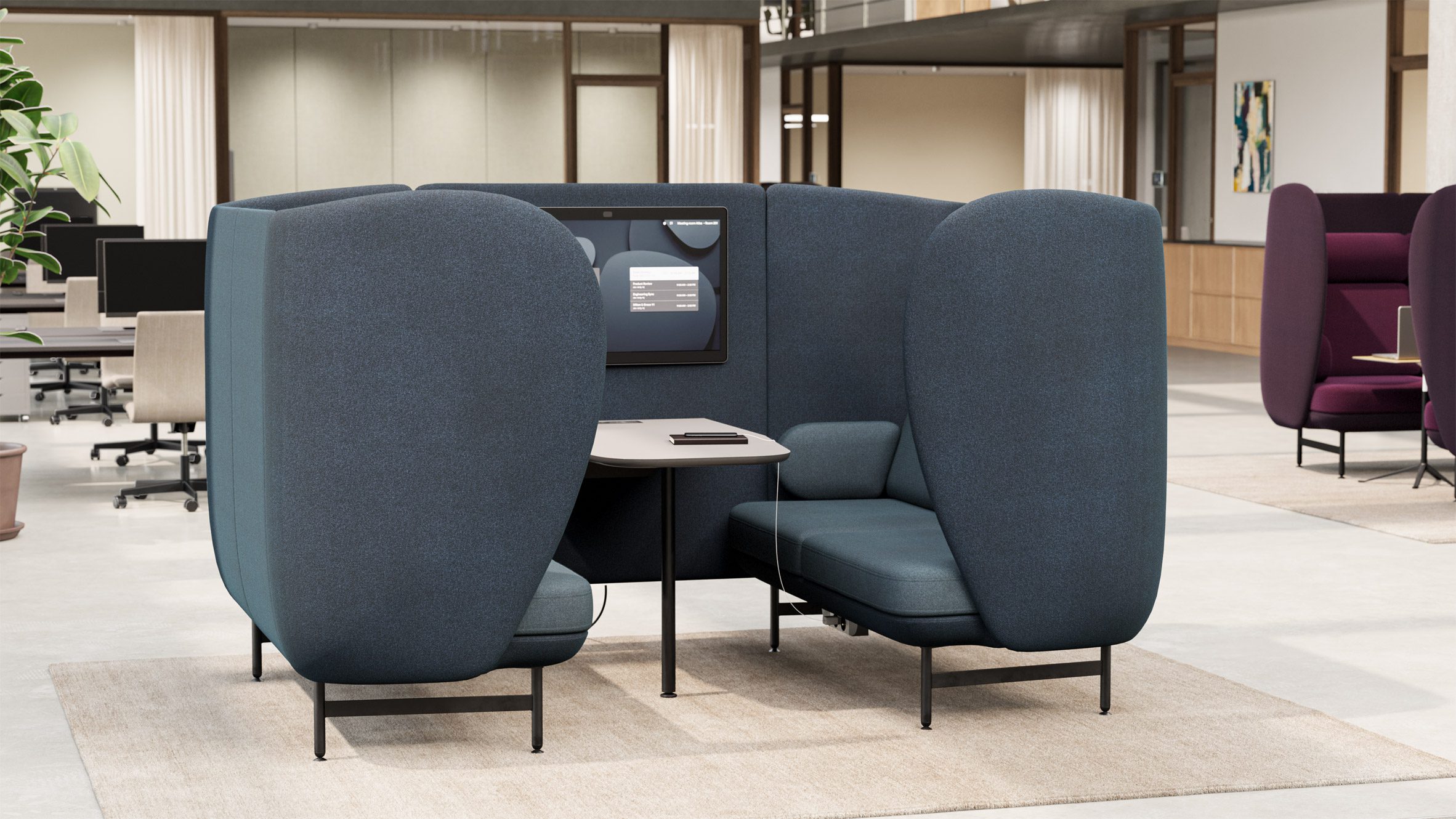 Navy version of The Plenum Cabin by Jaime Hayon for Fritz Hansen