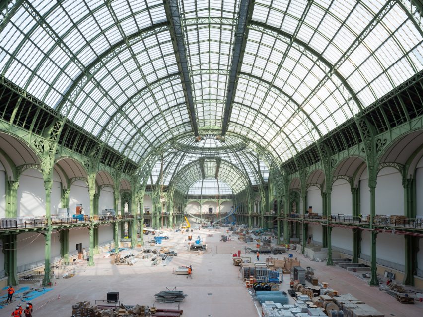 Interior of the Grand Palais during renovation by Chatillon Architects
