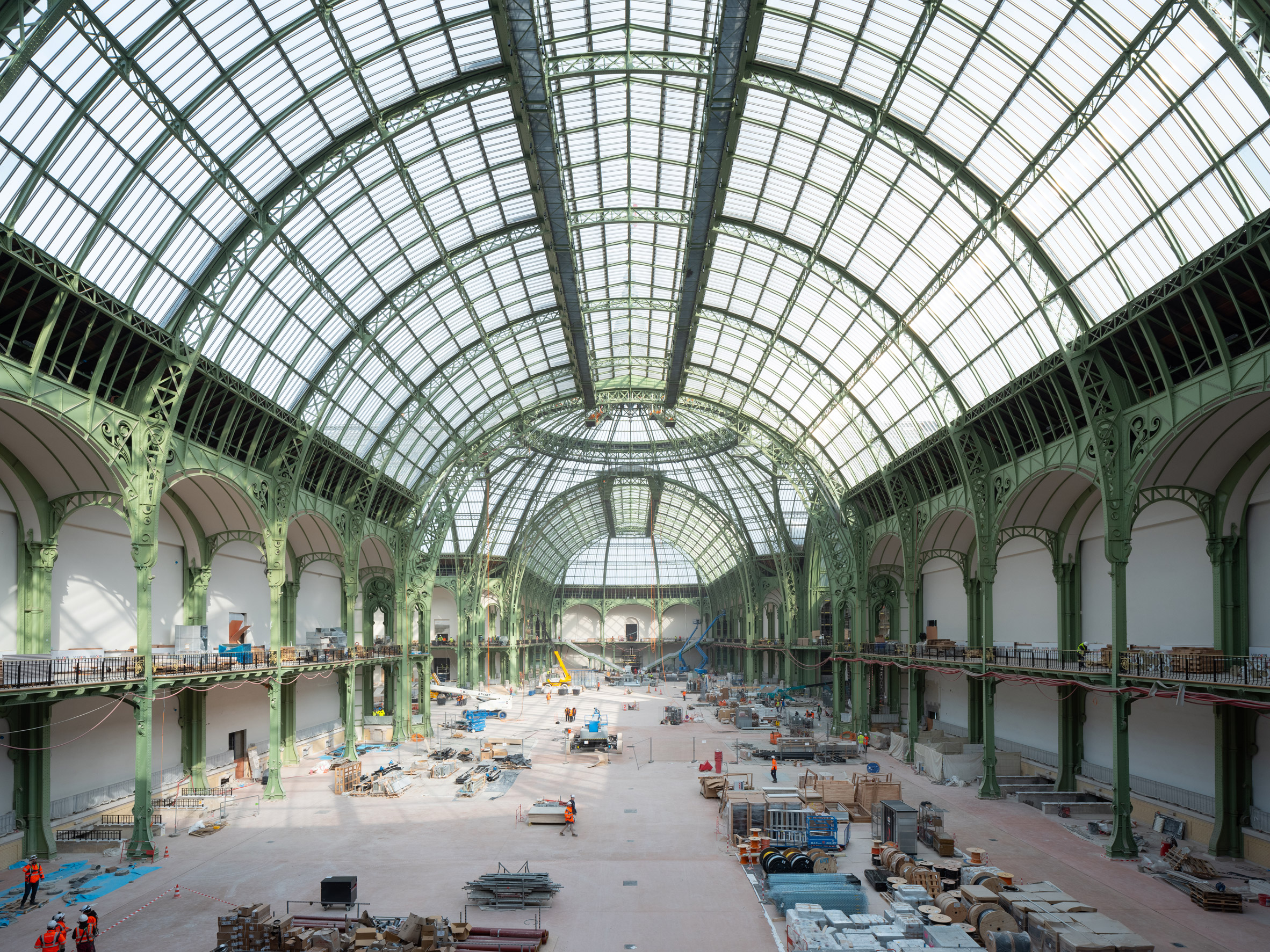 Interior of the Grand Palais during renovation by Chatillon Architectes