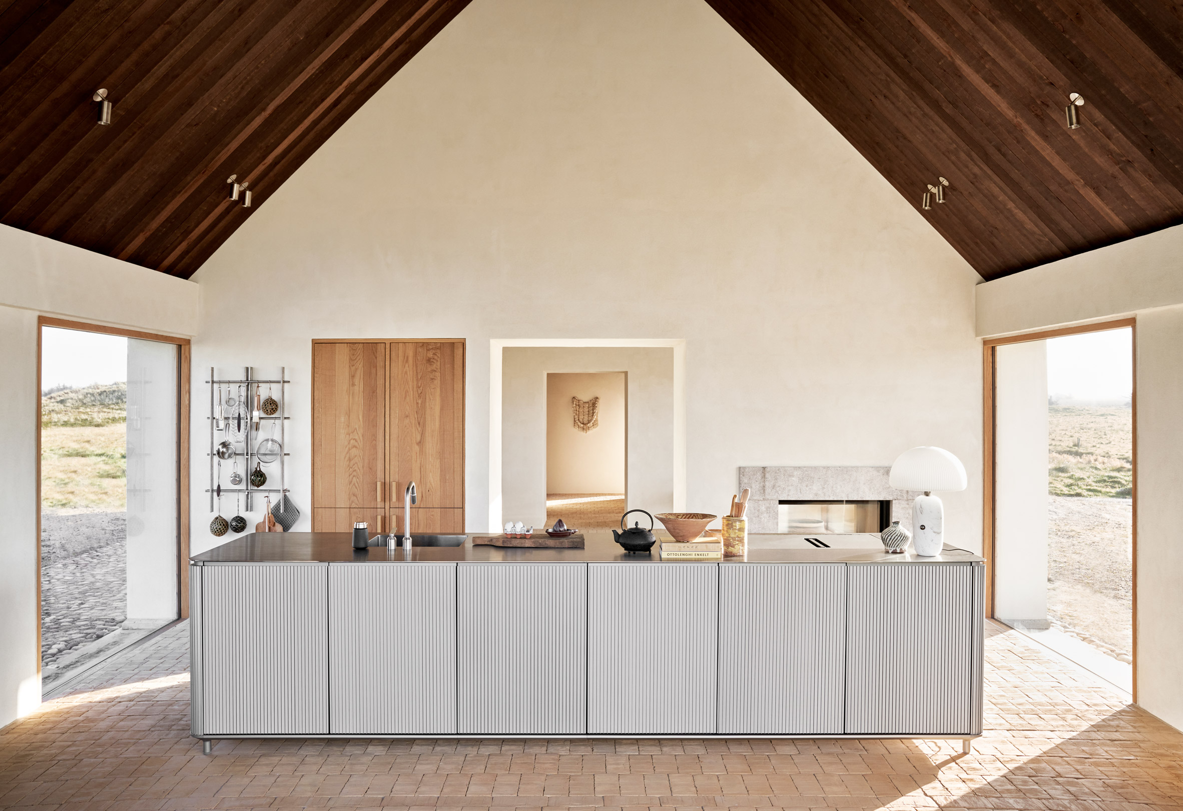 Kitchen and communal space guesthouse by Hahn Lavsen in Denmark