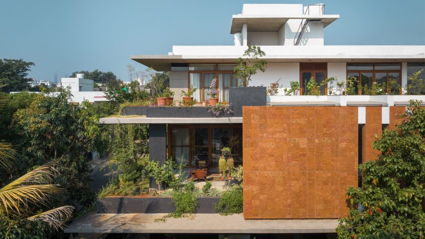 House of Greens in Bangalore by 4site Architects with plant-filled balconies