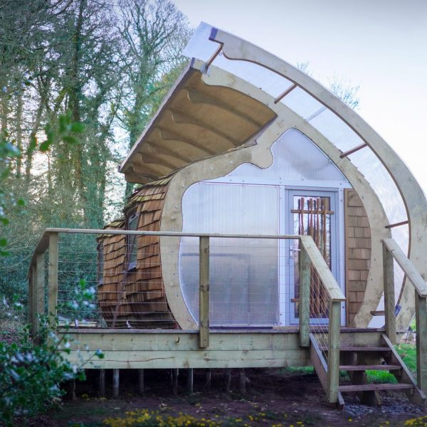 Peter Markos models timber Monocoque Cabin on world war two fighter plane