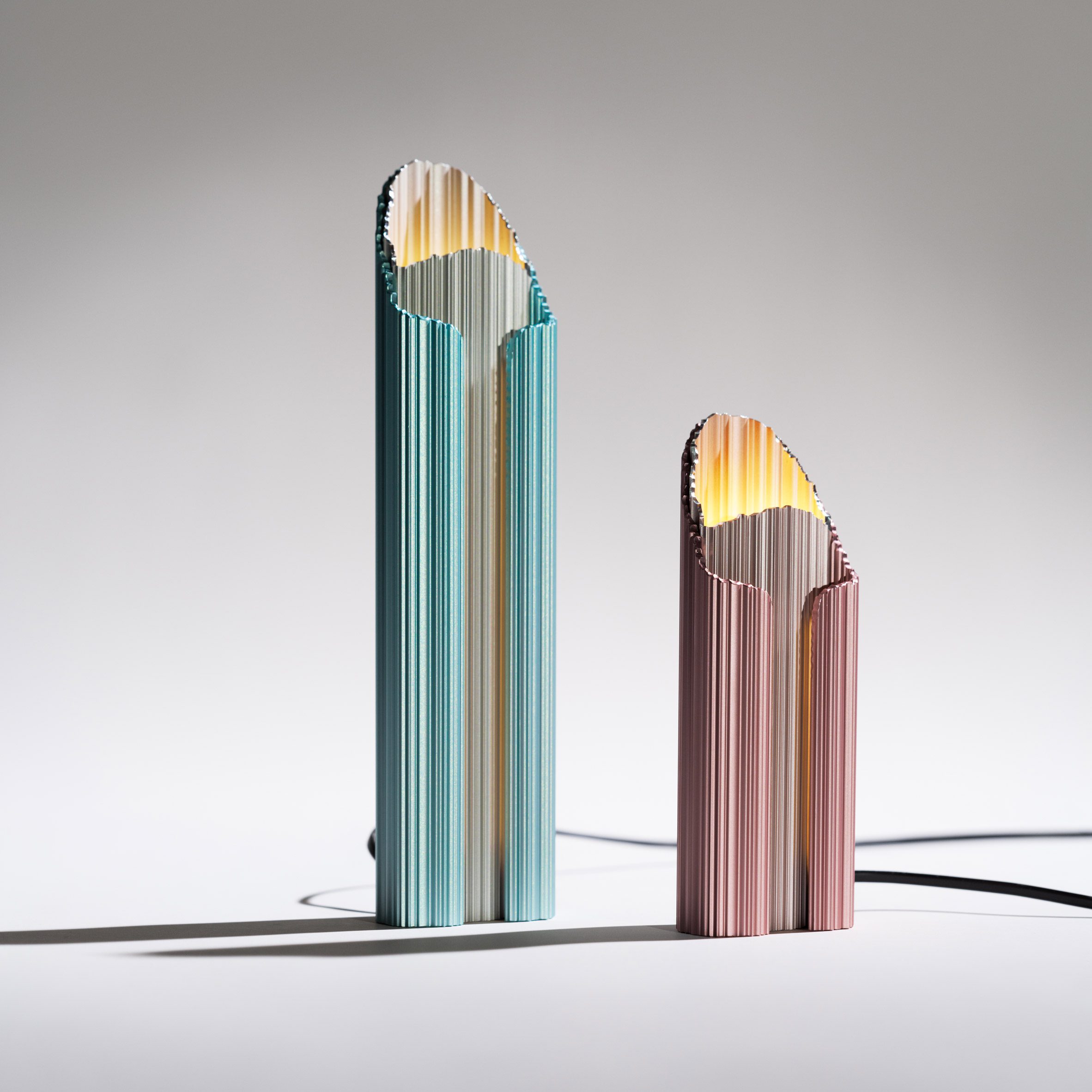 Grotte table lamps by Inga Sempé for Hydro's 100R aluminium exhibition