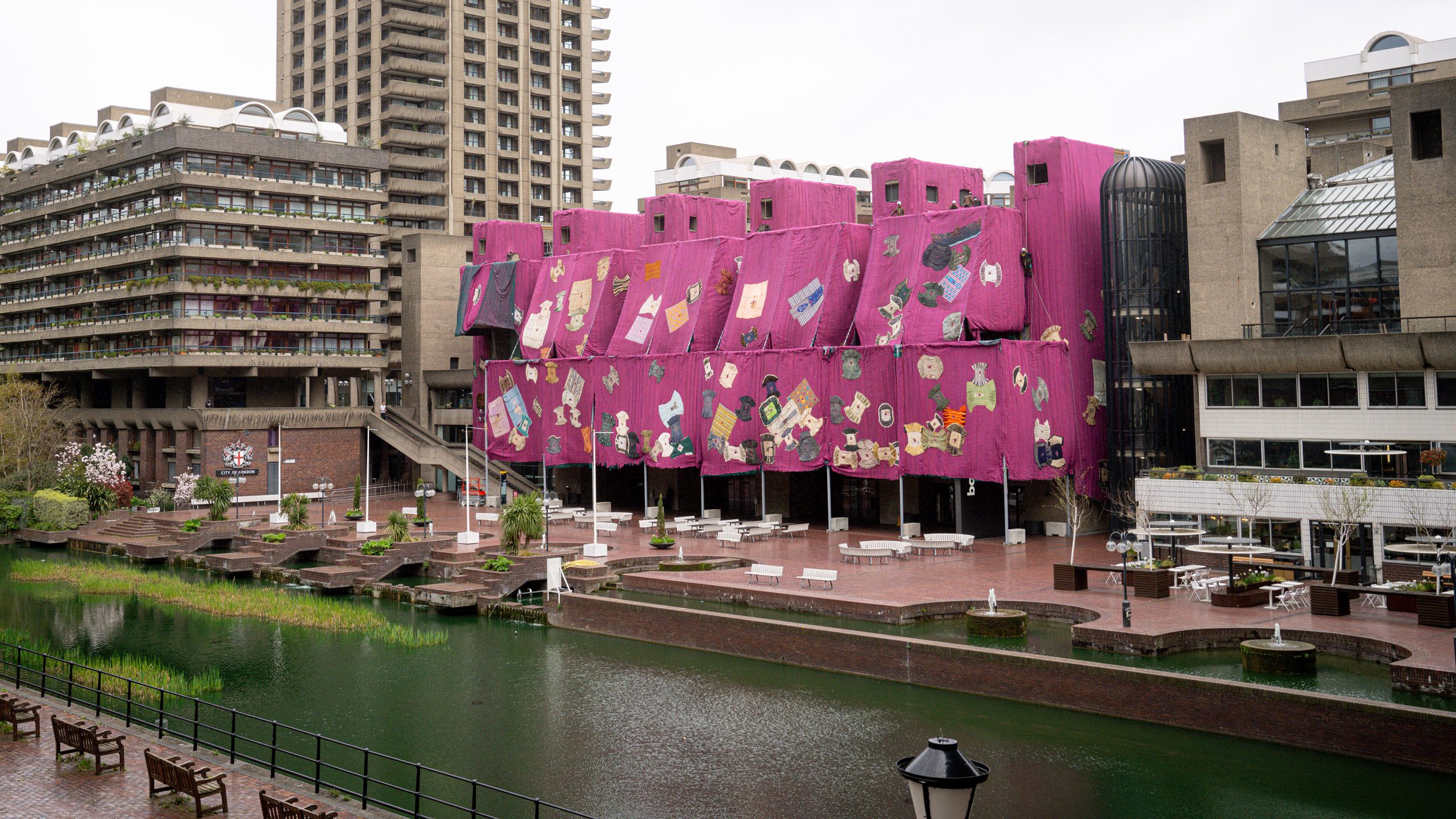 Ibrahim Mahama wraps Barbican Centre in swathes of pink fabric - Vimarsana News