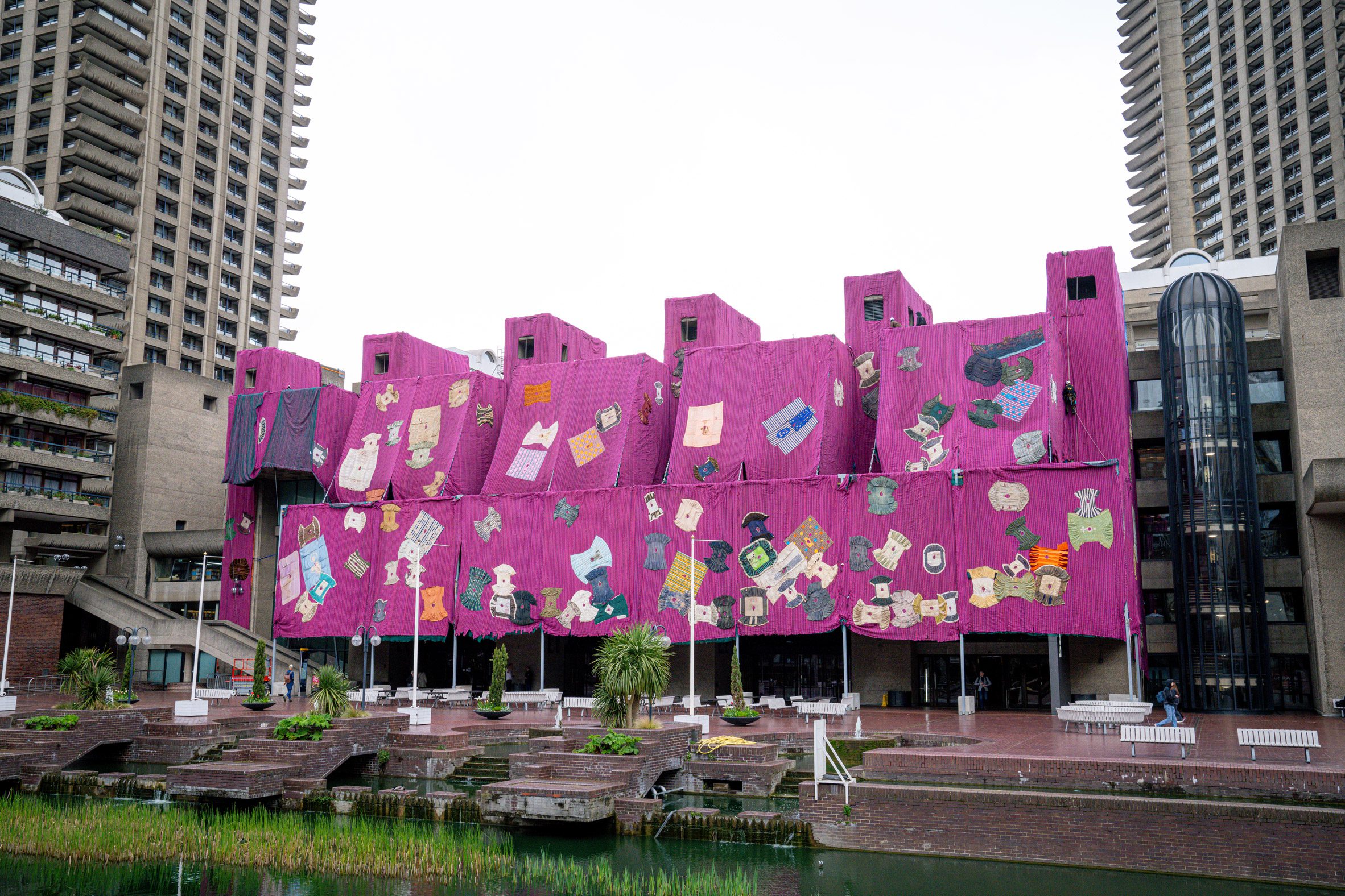 Building covered in fabric by Ibrahim Mahama