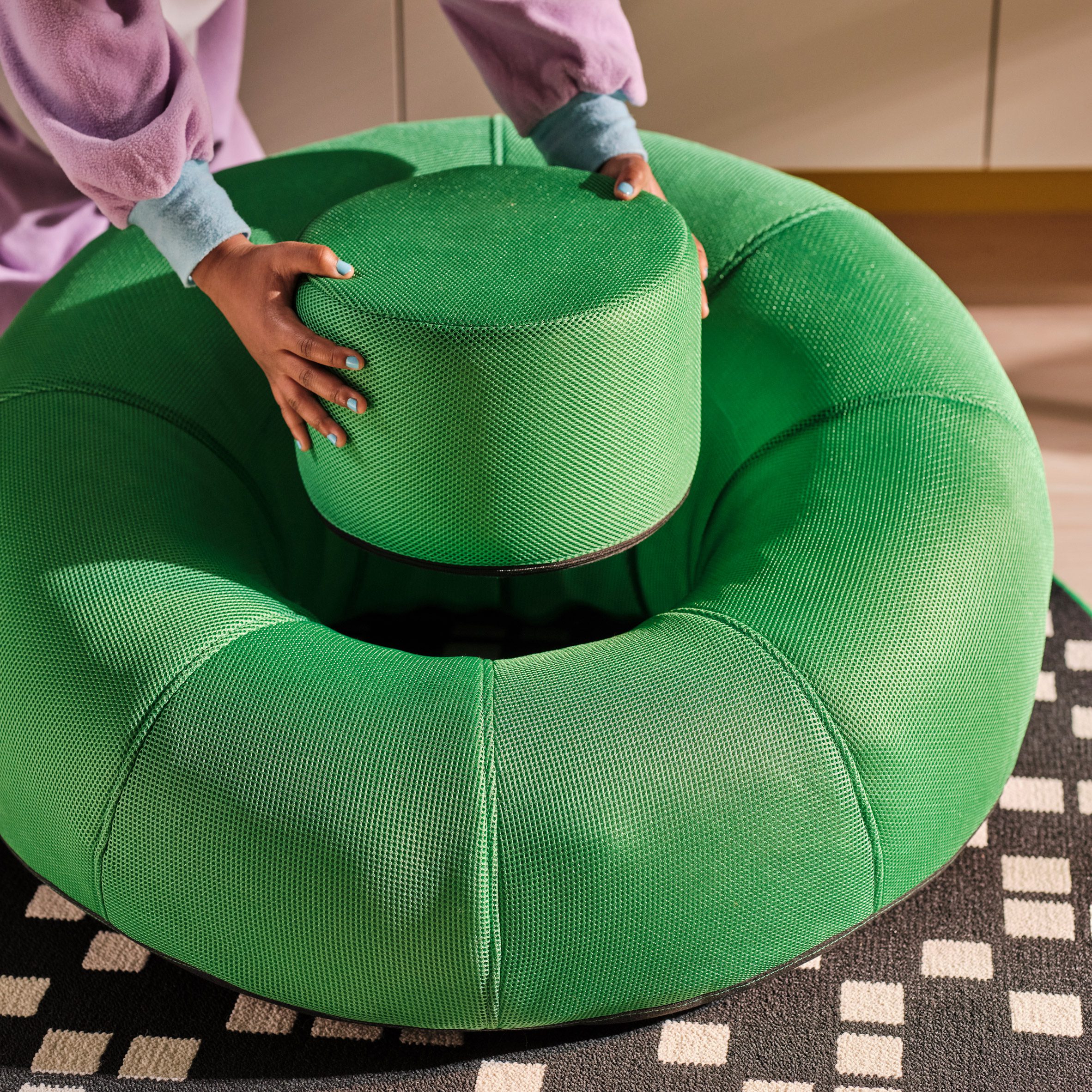 Inflatable green chair from Brännboll gaming furniture collection
