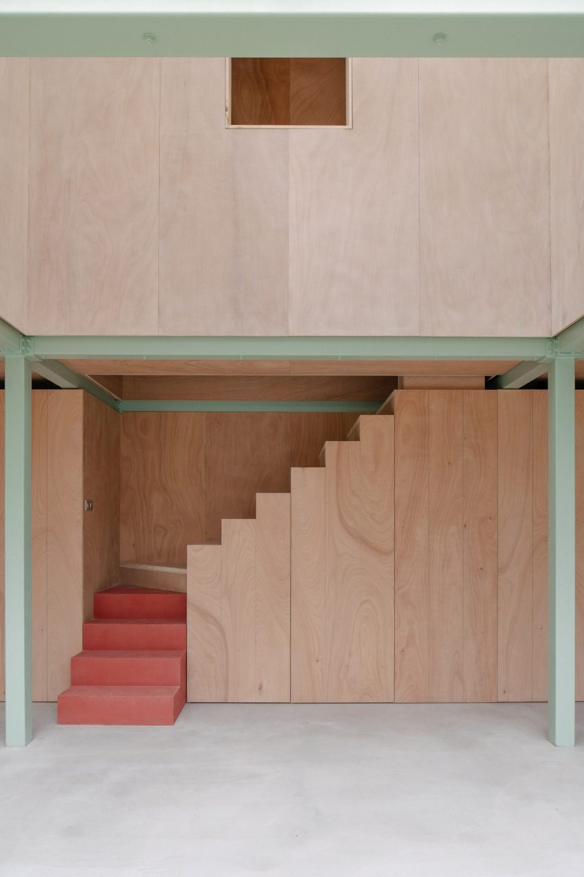 Plywood interior of Maison Nana by Jean Benoit Vetillard Architecture