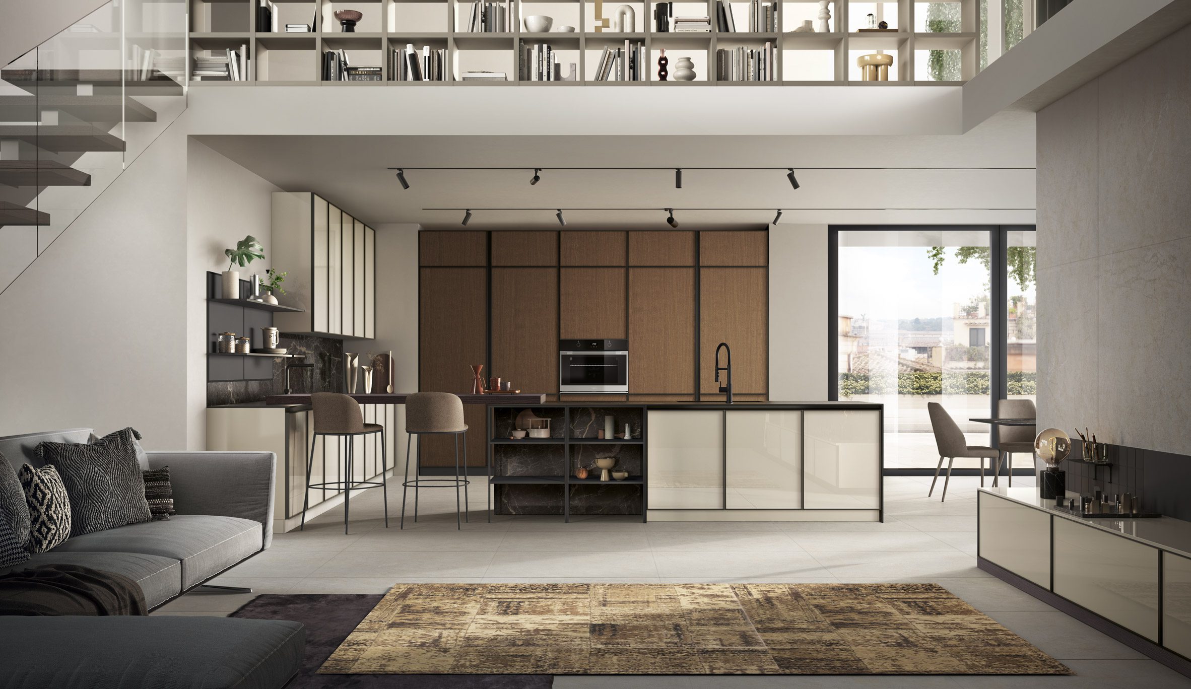 Jeometrica furnishing system by Luca Nichetto for Scavolini
