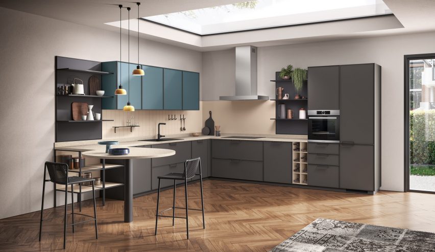 Kitchen using Jeometrica furnishing system