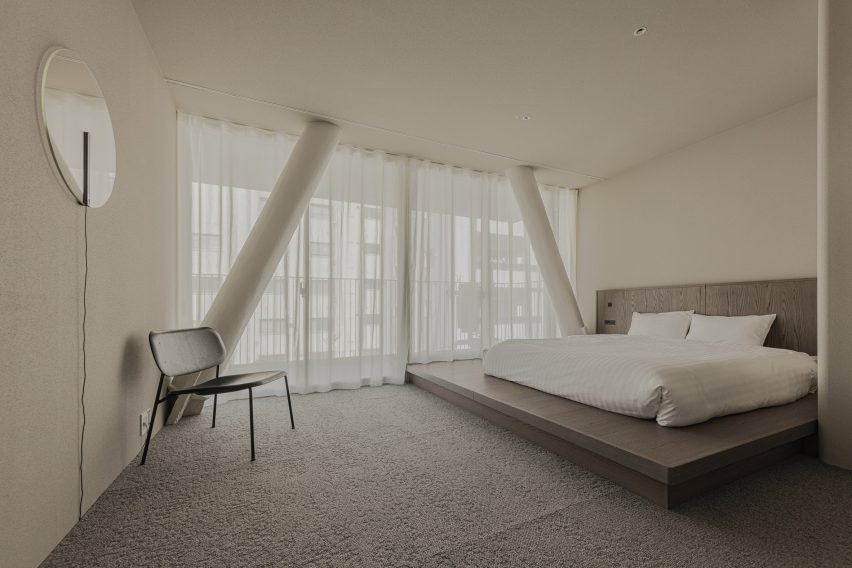 Pale grey suite in Tokyo