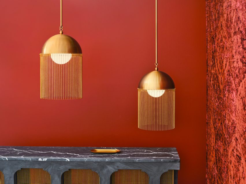 Pendant lights with fringes made from metal by INDO-