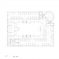 Second floor plan of Michael Kirby Law Building by Hassell