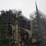 Notre-Dame cathedral under scaffolding