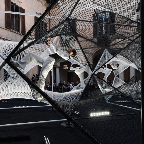 Porsche's signature 1960s houndstooth pattern inspires giant Numen/For Use installation at Milan design week