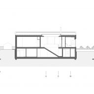 Section drawing of Uetikon villa by Pérez Palacios Arquitectos Asociados