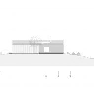 Elevation drawing of Uetikon villa by Pérez Palacios Arquitectos Asociados