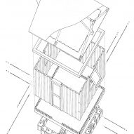 Paper Log House by Shigeru Ban at Philip Johnson's Glass House