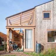 Timber structure defines compact bio-based home in the Netherlands