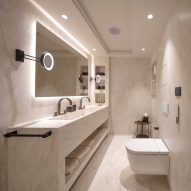 Corian Solid Surface used to create "seamless" elegance in Sofia bathroom
