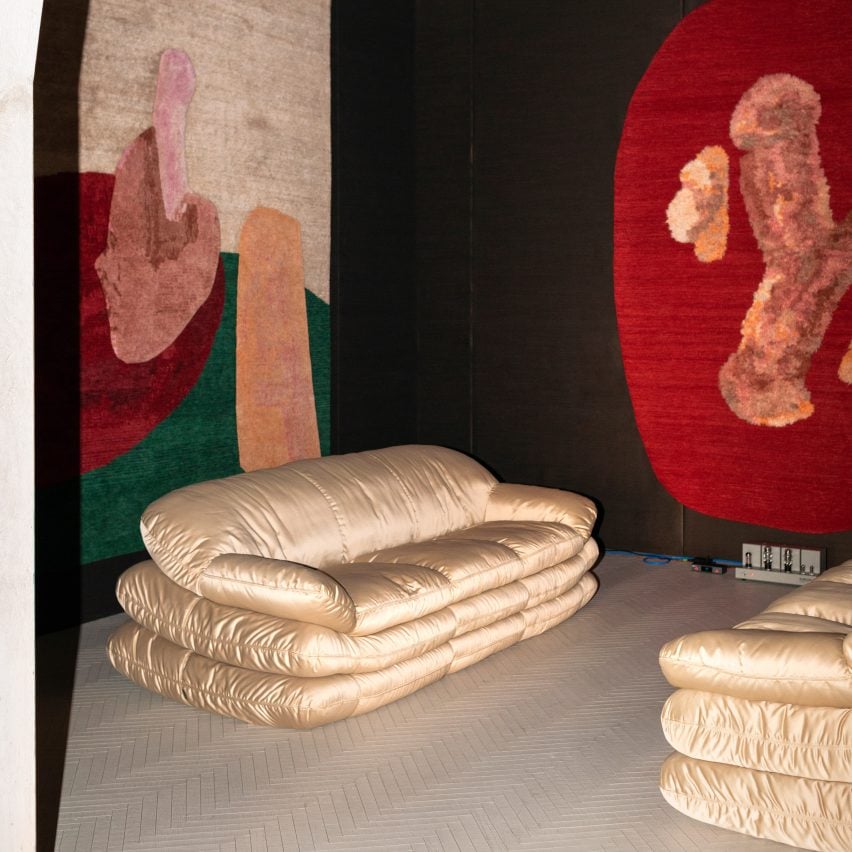 Sofas and rugs by Faye Toogood in Rude Arts Club exhibition at Milan design week 2024