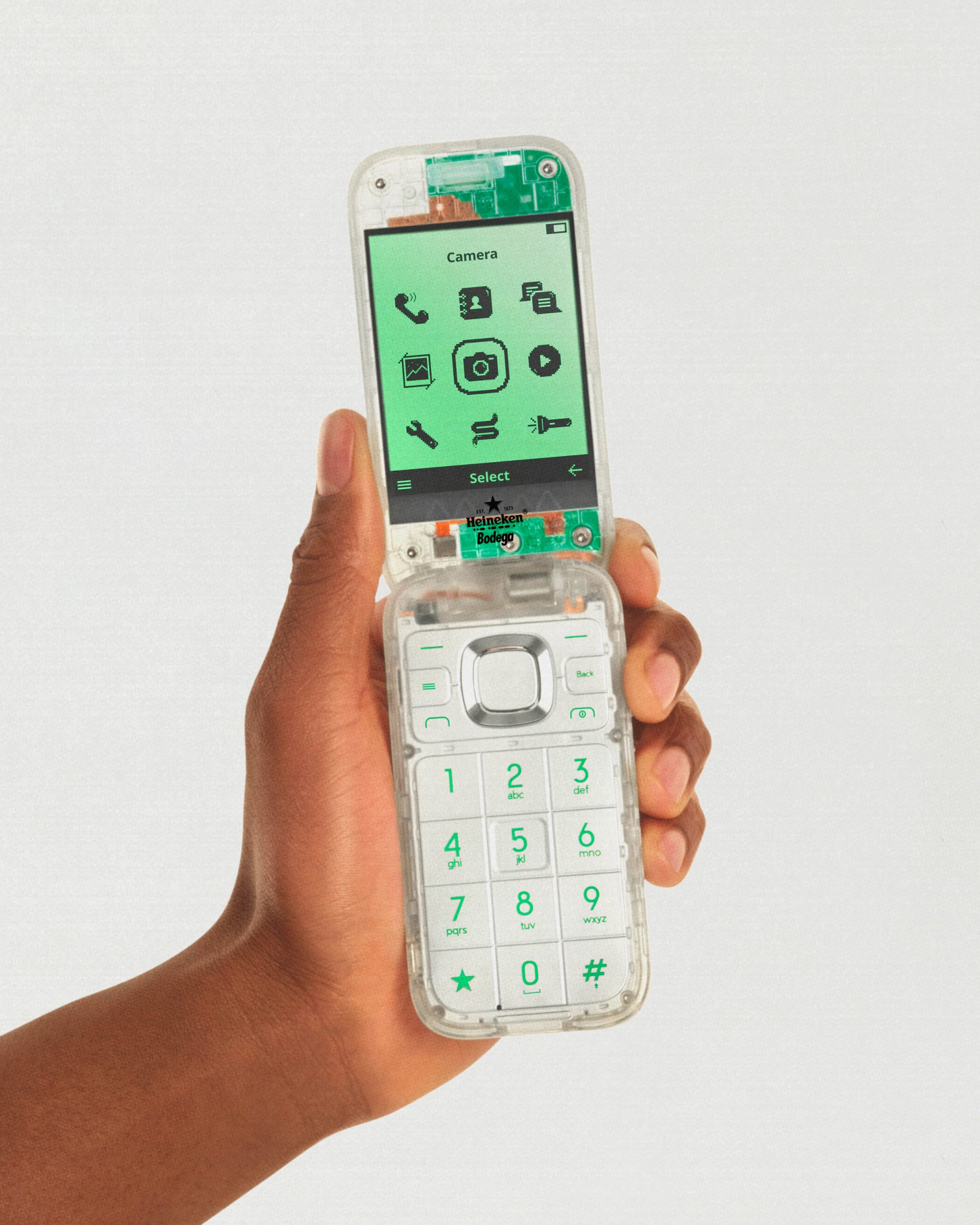 Nostalgic dumb phone by Heineken and Bodega