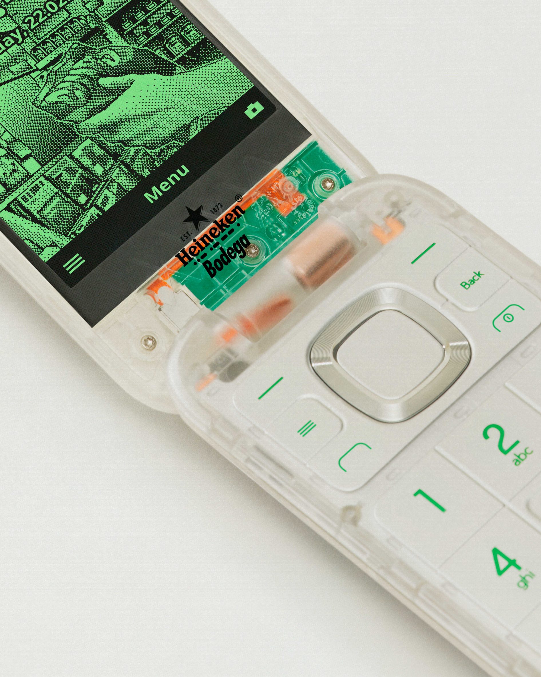Dumb phone designed by Heineken and Bodega
