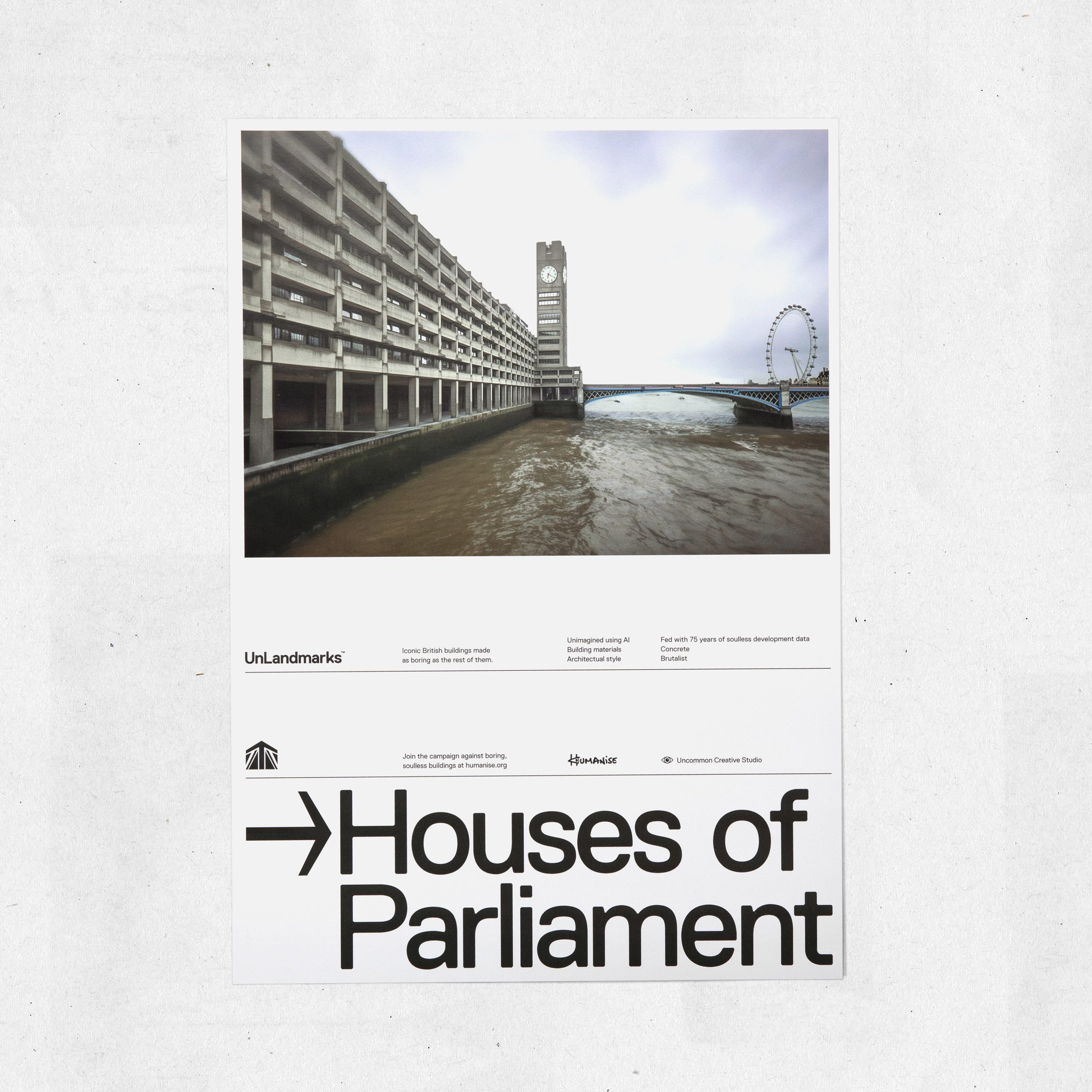 Poster of brutalist Parliament 