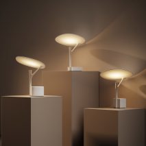 Photo of three modern table lamps on display