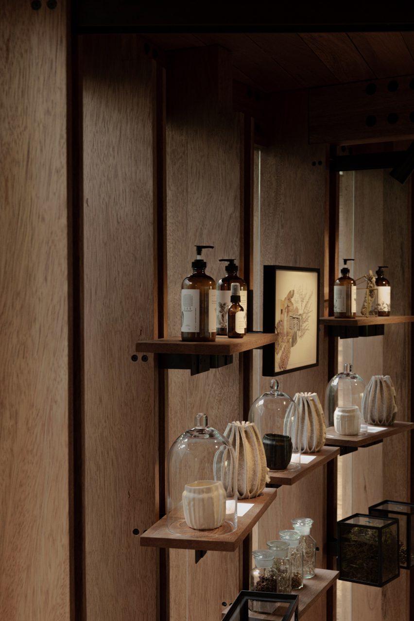 Fragrances, candles and other olfactory-related pieces on display
