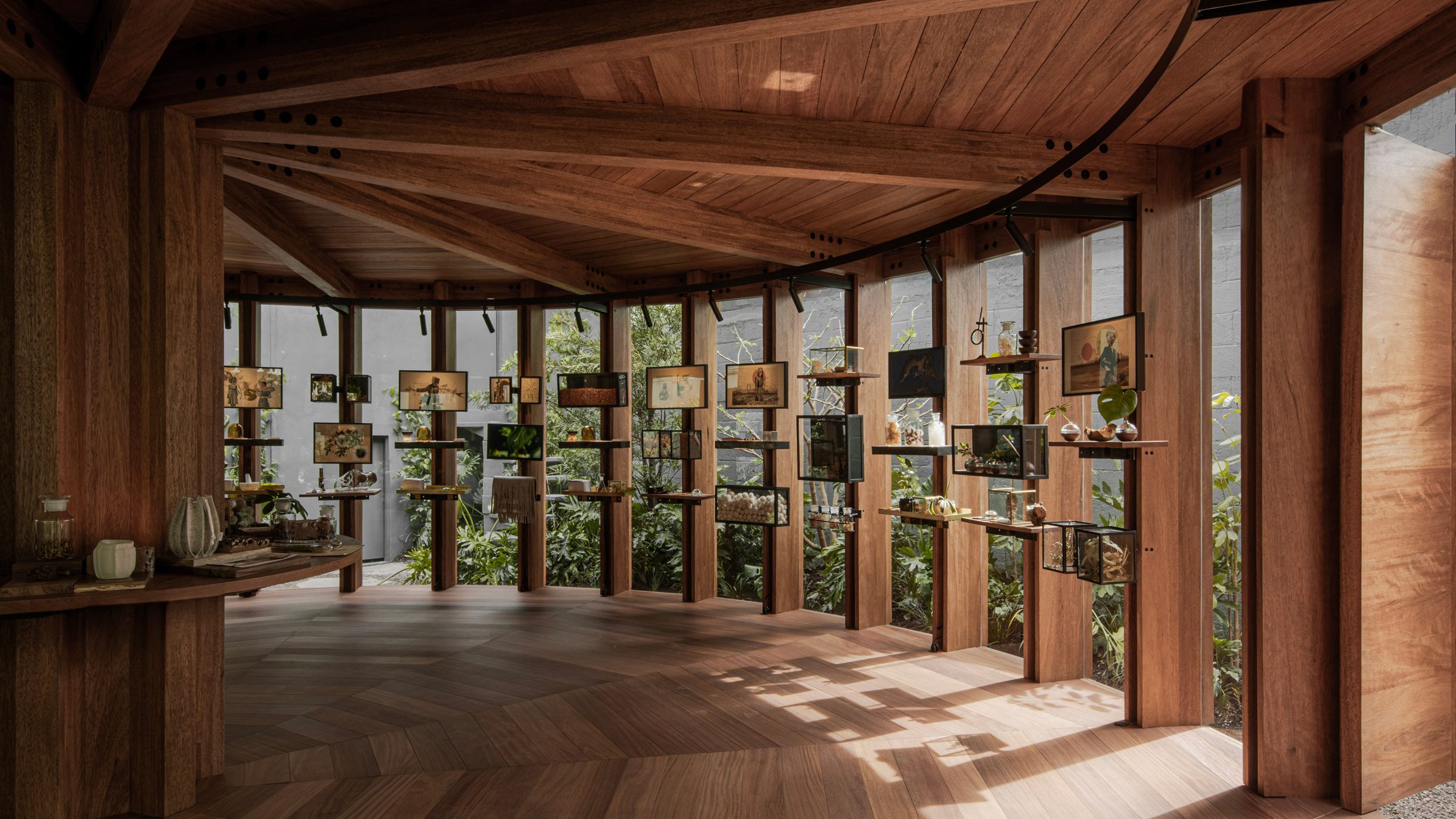 Esrawe + Cadena house Xinú fragrance boutique within radial pavilion - Vimarsana News