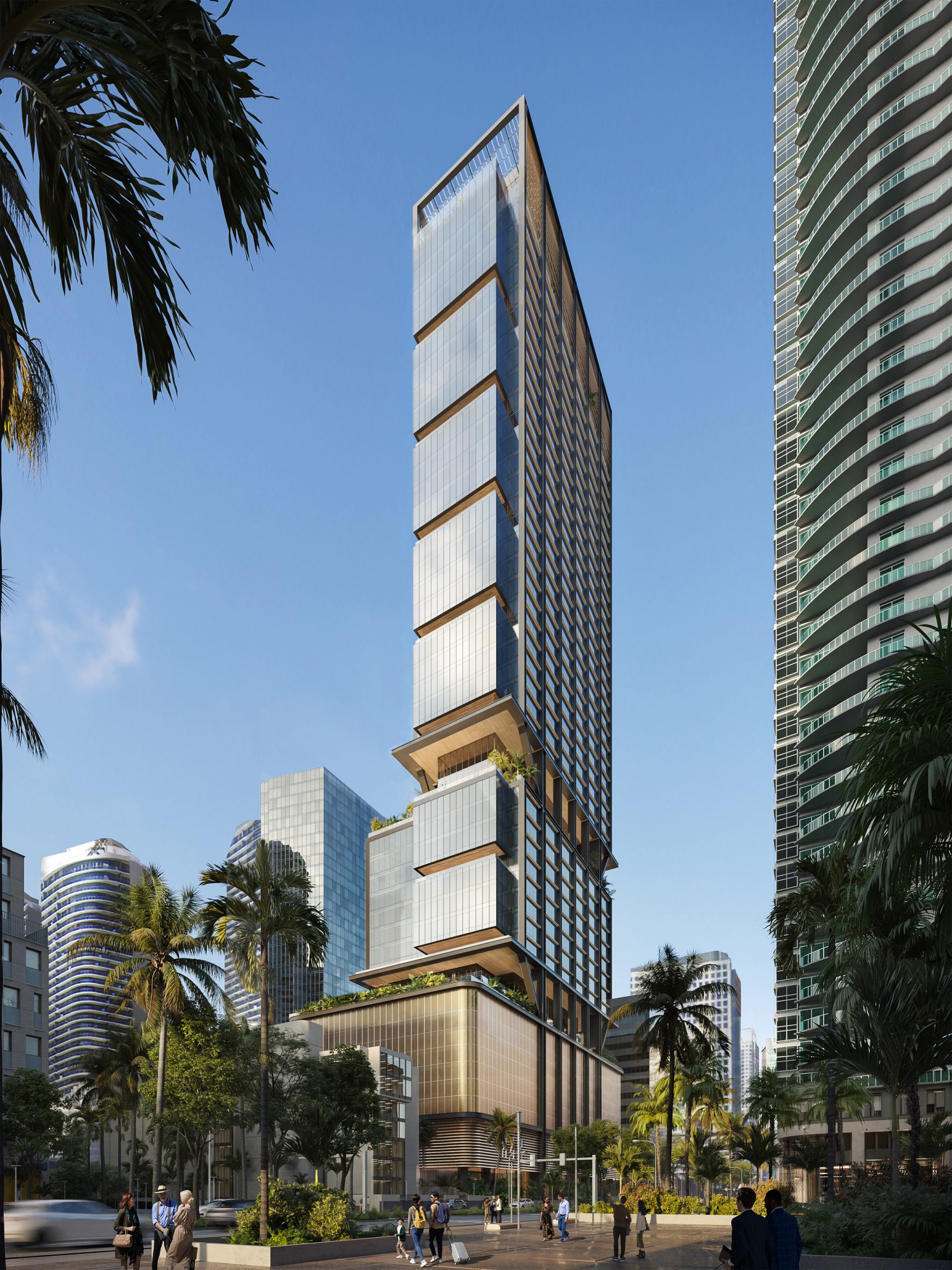 Skyscraper made of interconnected segments Miami